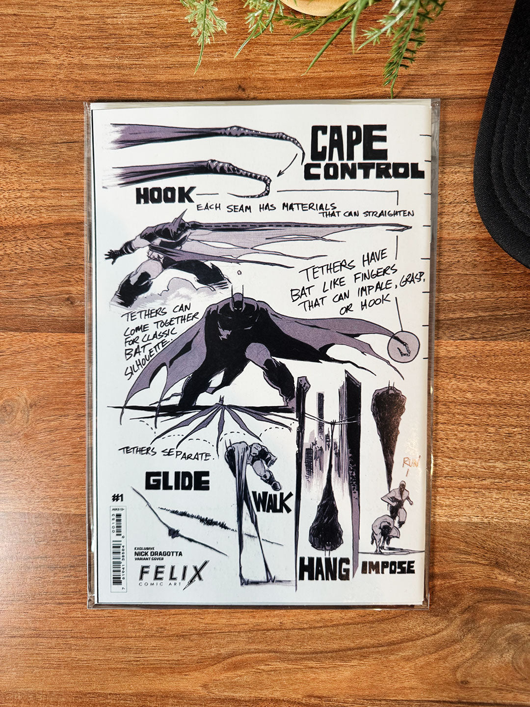 ABSOLUTE BATMAN #1 FELIX COMIC ART DESIGN VARIANT SIGNED REMARKED NICK DRAGOTTA