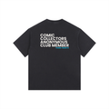 COMIC BOOK COLLECTORS ANONYMOUS CLUB MEMBER TEE VINTAGE WASH OVERSIZED FIT BLK/BBLUE