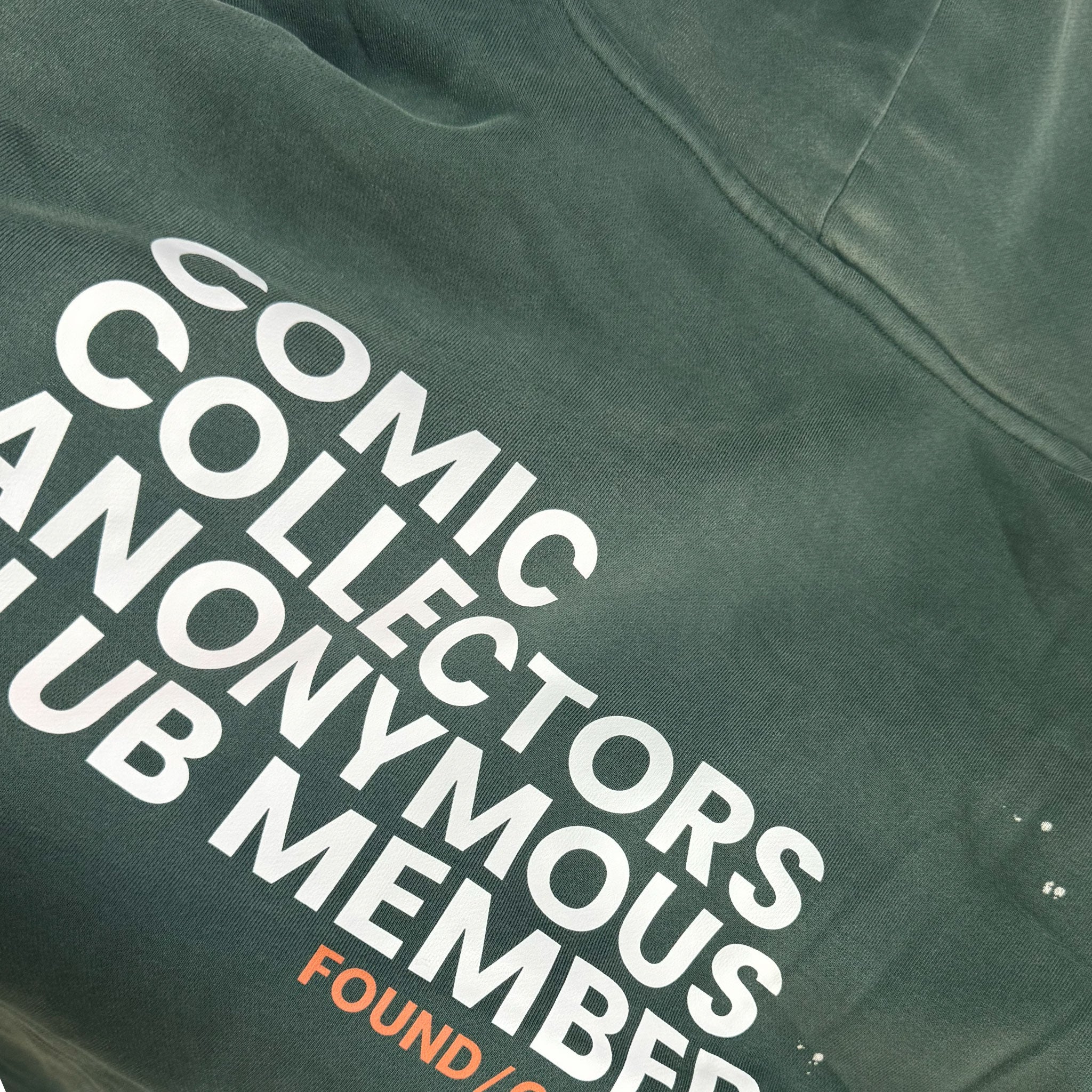 COMIC BOOK COLLECTORS ANONYMOUS CLUB MEMBER HOODIE PINE GREEN